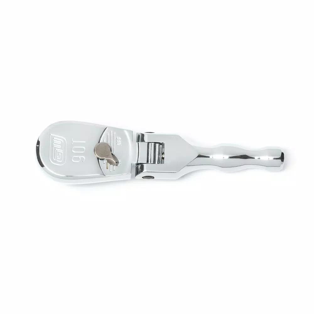 GearWrench 3/8 in. Drive 90-Tooth Stubby Flex Head Teardrop Ratchet, 5 in.