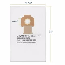 POWERTEC Fleece Filter Bags for DeWalt DWV012 Dust Extractors, HEPA Style, 5-Pack thumbnail 4