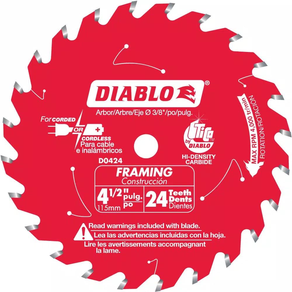 Diablo 4-1/2 in. 24-Teeth Carbide Framing Circular Saw Blade