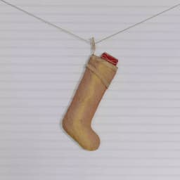 VHC Brands 20 in. Gold and Antique White Tinsel Christmas Stocking - Cotton/Nylon Glam Decor thumbnail 2