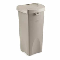 Rubbermaid Commercial Products Rubbermaid Commercial Untouchable 23 Gal. Square Trash Can Replacement Swing Top Lid, Beige thumbnail 3