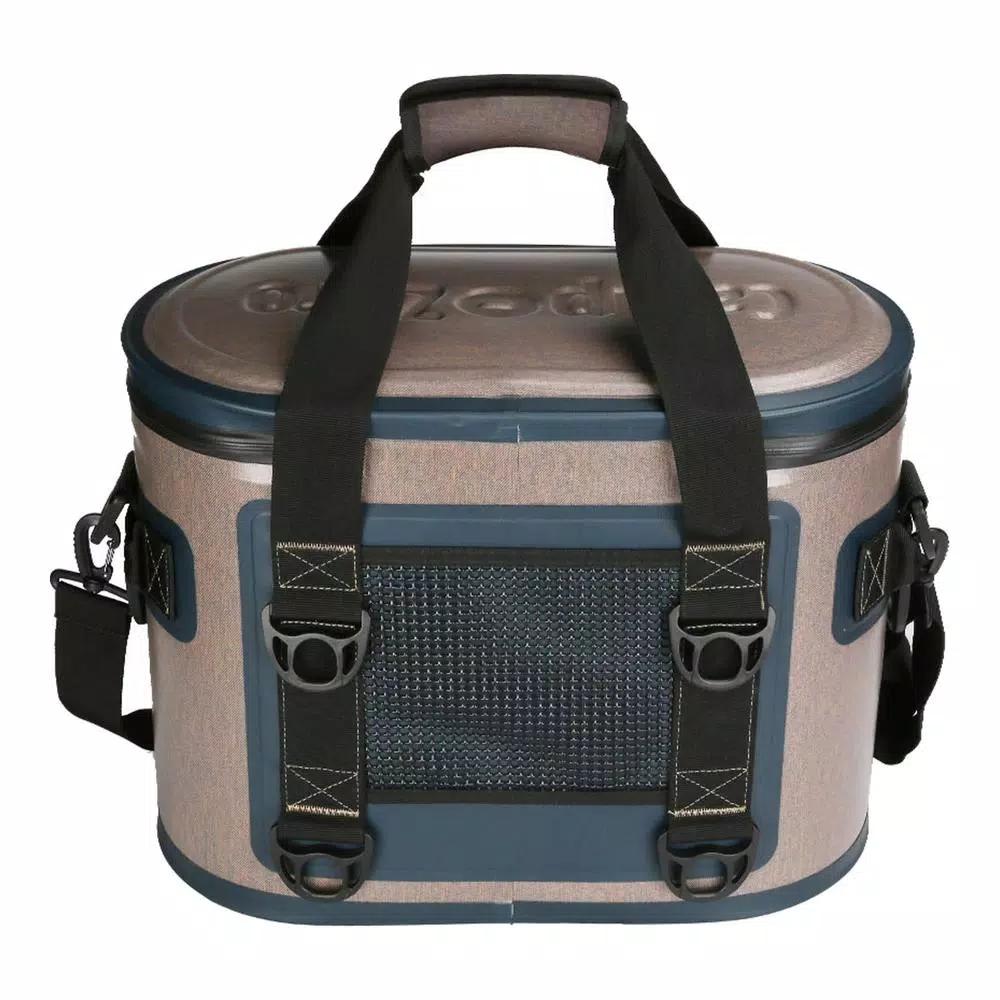 Camp-Zero 13.9 Qt. 20-Can Soft Cooler - Beige and Blue