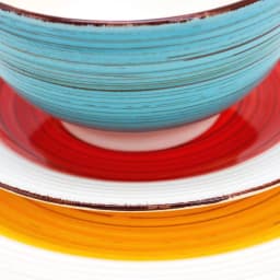 Gibson Home Confetti Band 12-Piece Ceramic Stoneware Dinnerware Set, Service for 4 thumbnail 2