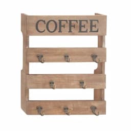 LITTON LANE Traditional Coffee Wood and Metal Wall Hook Sign, 15 x 19 in. thumbnail 2