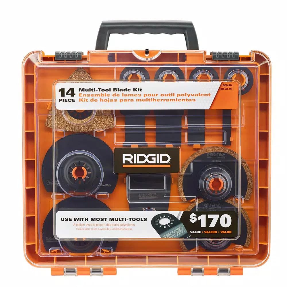 RIDGID JobMax 14-Piece Oscillating Multi-Tool Blade Accessory Kit