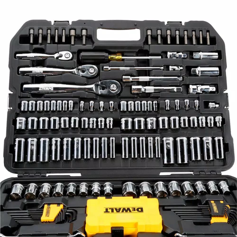DEWALT 168-Piece Mechanics Tool Set with 1/4 in., 3/8 in., and 1/2 in. Drive Ratchets and Sockets
