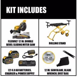 DEWALT 12 in. FLEXVOLT Brushless Sliding Compound Miter Saw Kit with Rolling Stand thumbnail 2