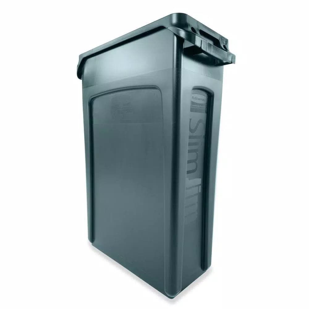 Rubbermaid Commercial Products Slim Jim 23 Gallon Green Recycling Bin with Venting Channels