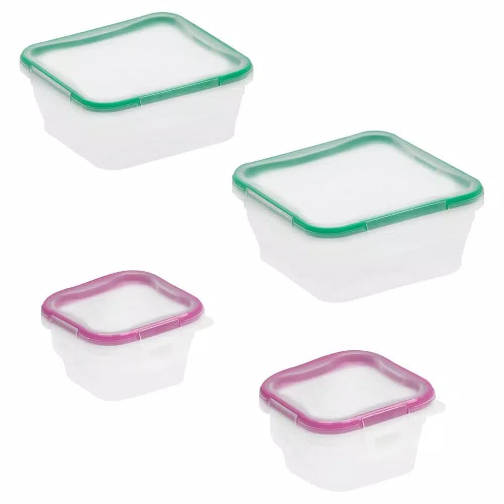 Snapware Total Solutions 8-Piece Plastic Food Storage Set with Airtight Leak-Proof Lids