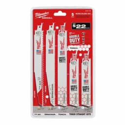 Milwaukee 5-Piece Demolition Bi-Metal Reciprocating Saw Blade Set thumbnail 3
