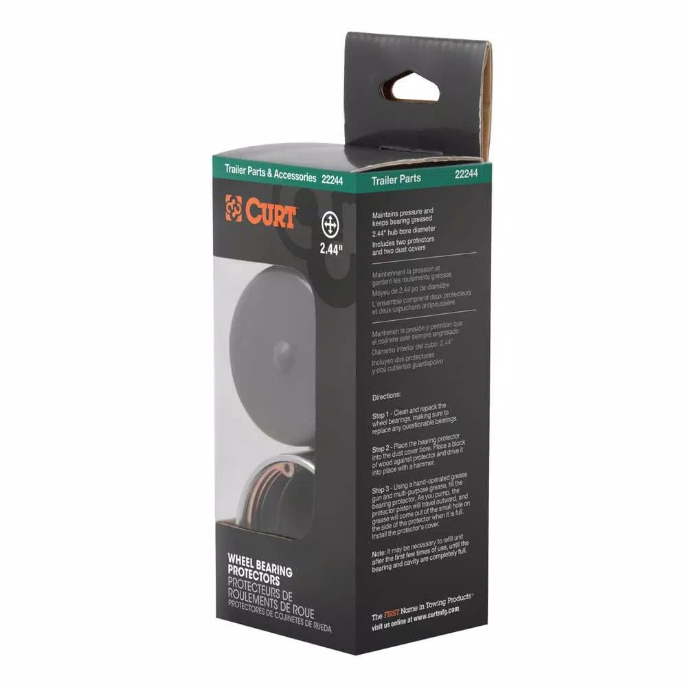 CURT 2.44" Bearing Protectors and Covers, 2-Pack