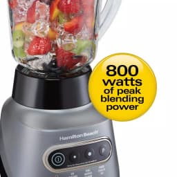 Hamilton Beach Wave Crusher 800W Blender with 40 oz. Pitcher and 20 oz. Travel Jar, Gray thumbnail 3