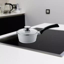 Berndes SignoCast Pearl 2 Qt. Cast Aluminum Ceramic Nonstick Sauce Pan with Glass Lid, White thumbnail 3