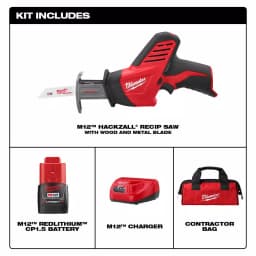 Milwaukee M12 12V Lithium-Ion HACKZALL Cordless Reciprocating Saw Kit with 1.5Ah Battery, Charger & Bag thumbnail 2