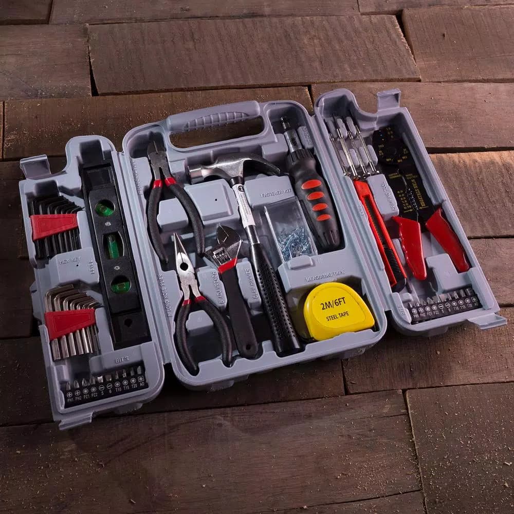 Stalwart 130-Piece Hand Tool Set with Compact Carrying Case