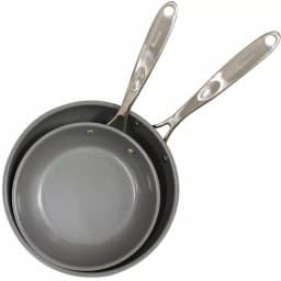 Chantal Induction 21 Steel 2-Piece Ceramic Nonstick Stainless Steel Frying Pan Set, Brushed Stainless Steel thumbnail 2