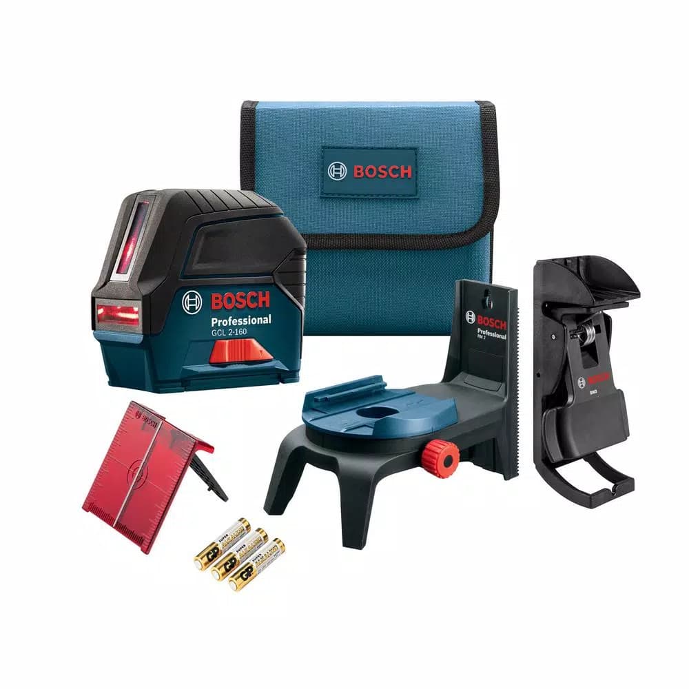 Bosch GCL 2-160 S Self-Leveling Cross-Line Laser Level with Tripod and Magnetic Mount