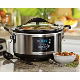 Hamilton Beach 6 Qt. Stainless Steel Programmable Slow Cooker with Temperature Probe thumbnail 3