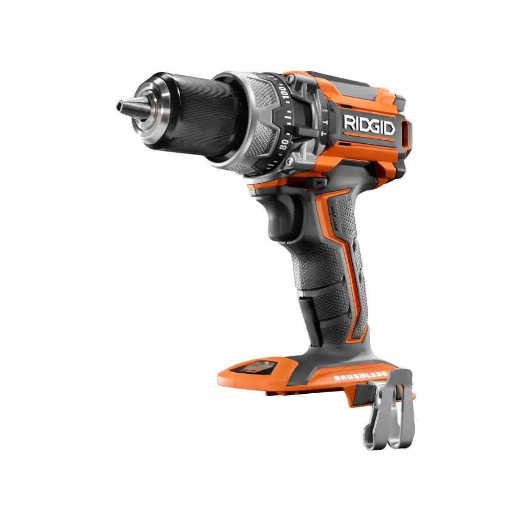 RIDGID 18V Brushless 1/2 in. Compact Hammer Drill Kit with (2) 2.0 Ah Batteries, Charger, and Bag
