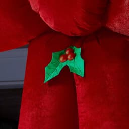 Airblown 4.49 ft. Red Velvet Fuzzy Inflatable Christmas Bow with External LED Spotlight thumbnail 4