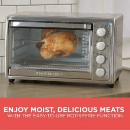 BLACK+DECKER 1500W 9-Slice Silver Toaster Oven with Rotisserie and Convection thumbnail 6