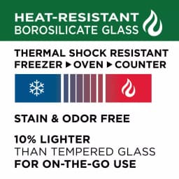 Lock & Lock Purely Better 32oz Divided Borosilicate Glass Food Storage Container, Rectangular thumbnail 4