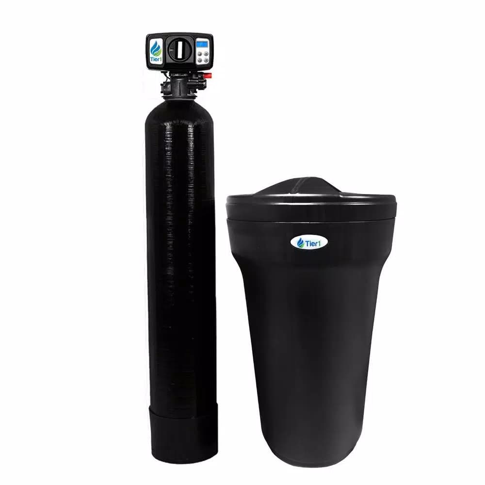 Tier1 Essential Series 48,000 Grain High Efficiency Digital Water Softener - Black