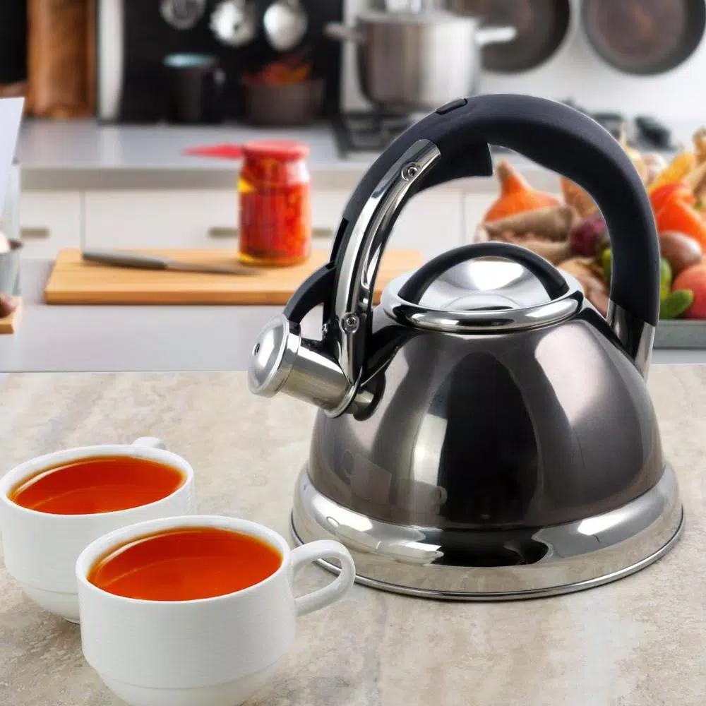 Mr. Coffee Kelton 2 Qt. Stainless Steel Whistling Tea Kettle by Gibson Mr. Coffee