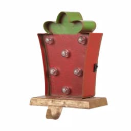 Glitzhome Marquee LED Tree and Gift Box Stocking Holder Set of 2 thumbnail 2