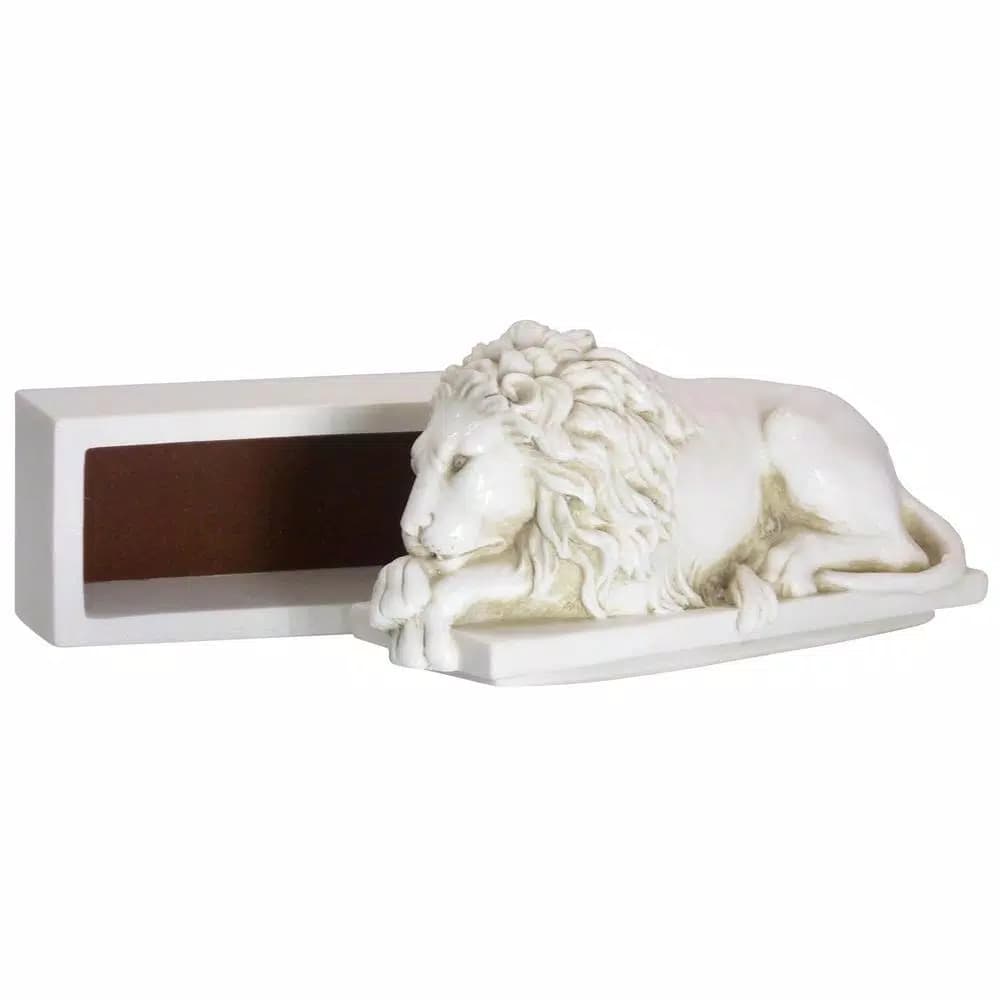 Unbranded Lion Decorative Trinket Box - White Marble Look Resin Jewelry & Keepsake Holder