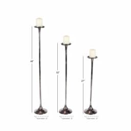 LITTON LANE Modern Gray Aluminum Candlestick Set of 3 - 40 in. x 32 in. x 37 in. thumbnail 4