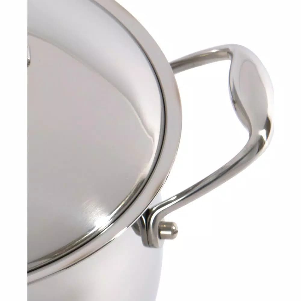 BergHOFF Essentials Zeno 7 Qt. Stainless Steel Stock Pot with Glass Lid