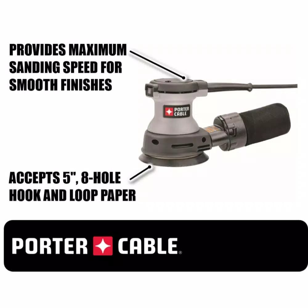Porter-Cable 5 in. Random Orbital Sander, 1.9 Amp, 12,000 OPM