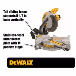 DEWALT 12 in. Corded Single Bevel Compound Miter Saw with 2-Pack Carbide Blade Set thumbnail 2