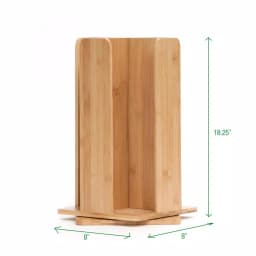 Mind Reader Bamboo 360° Rotating Cup and Lid Holder, 4-Compartment Organizer thumbnail 6