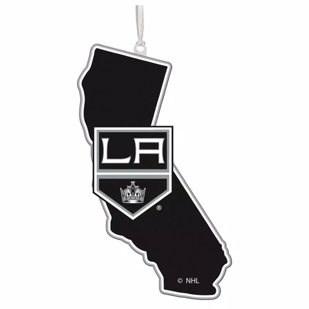 Team Sports America Los Angeles Kings NHL Team State Wood Christmas Ornament, 5 in.