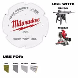 Milwaukee 10 in. 6-Tooth PCD Tipped Fiber Cement Circular Saw Blade thumbnail 8