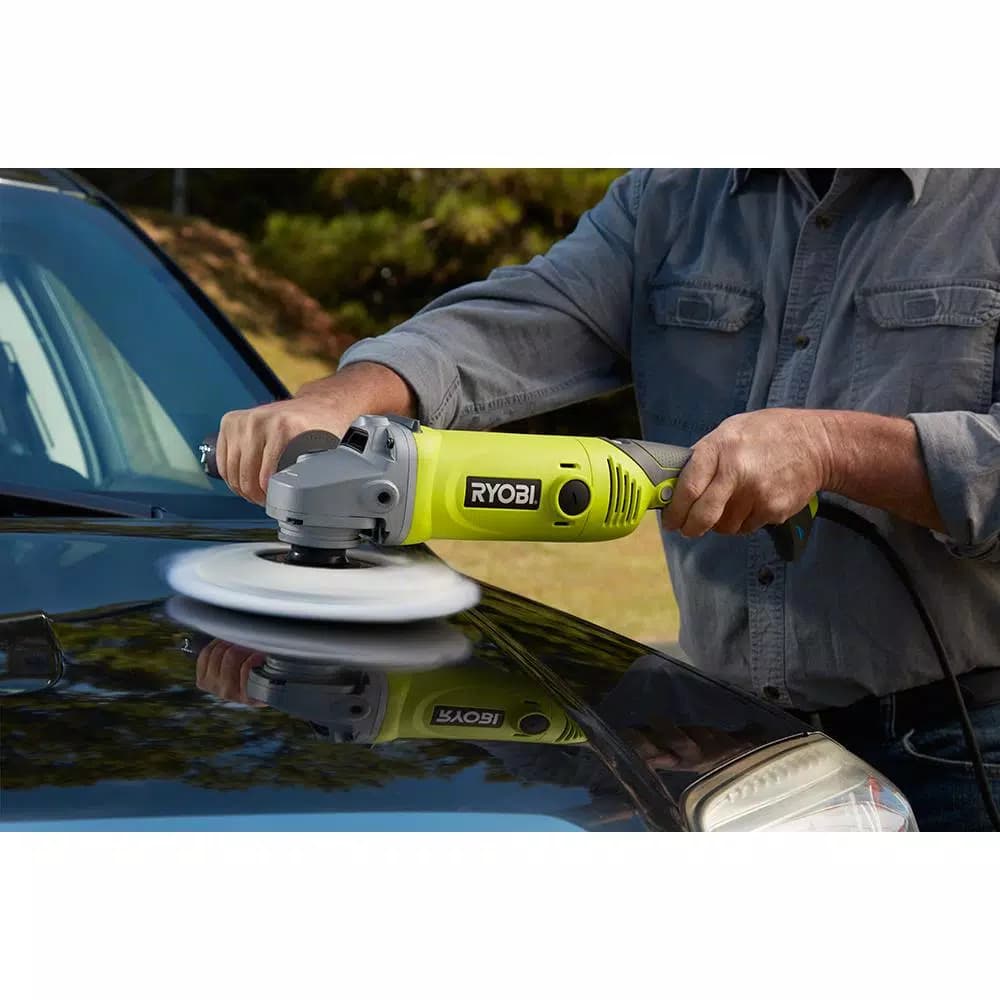RYOBI 7 in. 10 Amp Corded Angle Grinder with Variable Speed, 6500 rpm