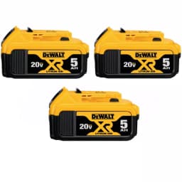 DEWALT 20V MAX XR Premium Lithium-Ion 5.0 Ah Battery Pack, 3-Pack thumbnail 1