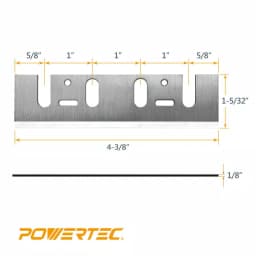 POWERTEC 4-3/8 in. HSS Planer Blades for Makita 1912B & 1805B (Set of 2) thumbnail 3