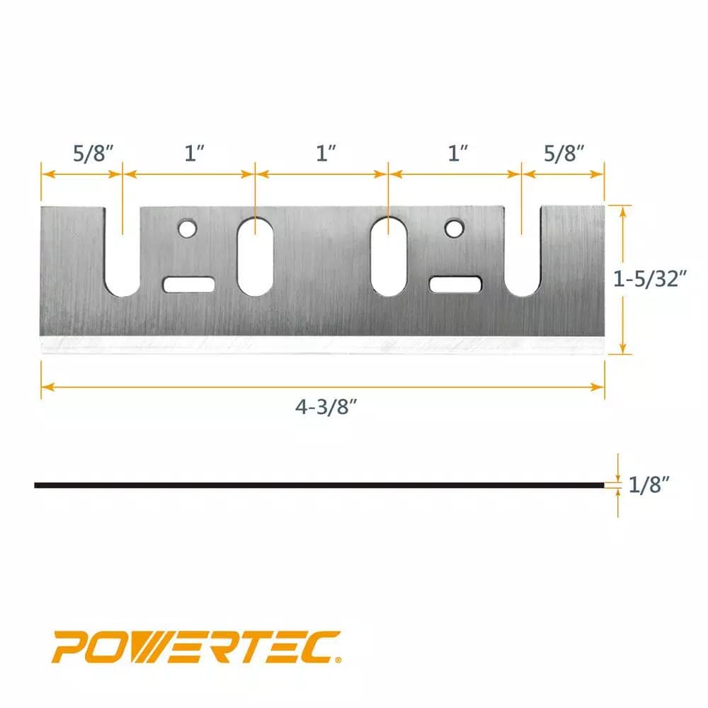 POWERTEC 4-3/8 in. HSS Planer Blades for Makita 1912B & 1805B (Set of 2)