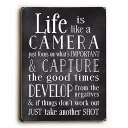 Unbranded Nancy Anderson "Life Is Like A Camera" 9 x 12 in. Wood Wall Art Sign thumbnail 1