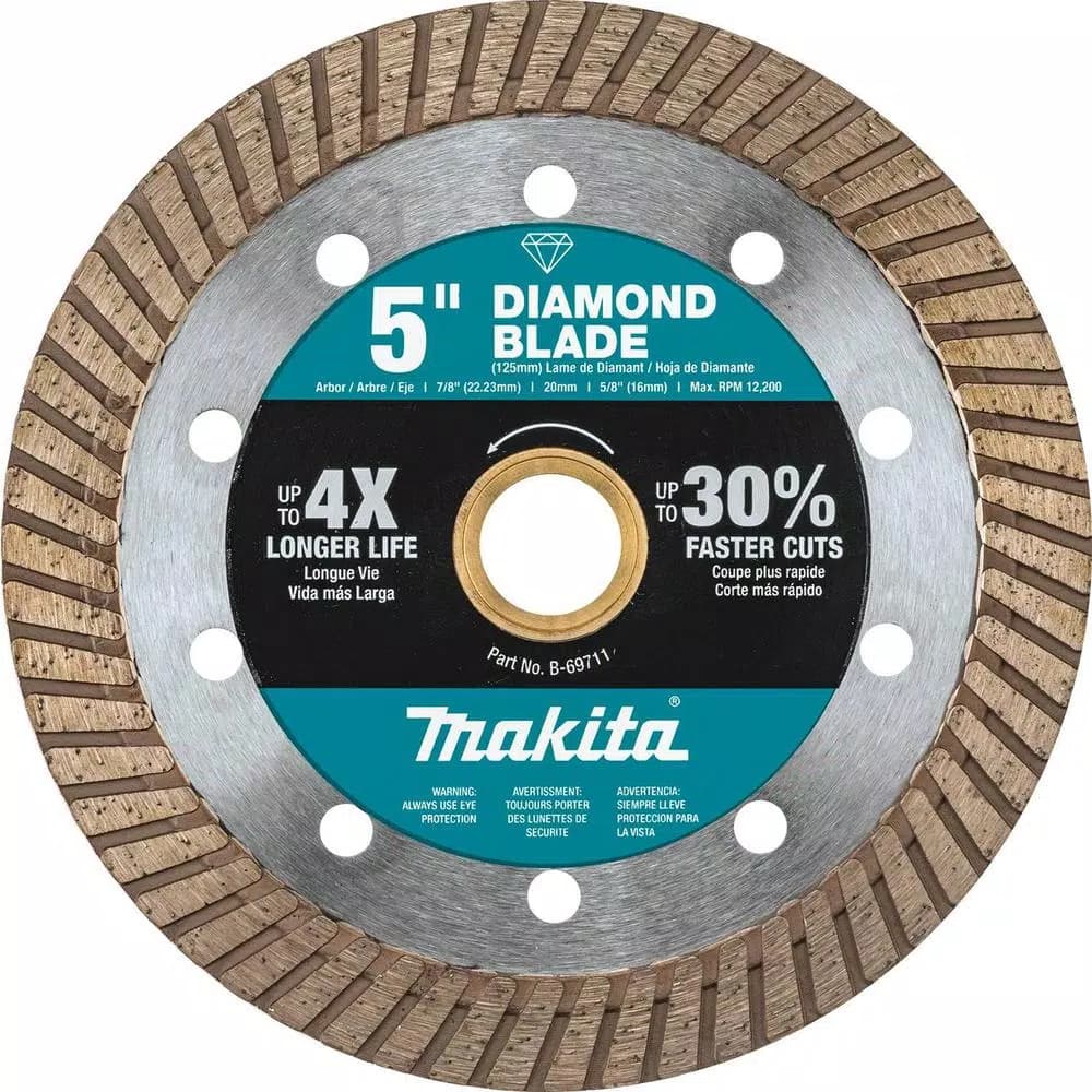Makita 5 in. Turbo Rim Diamond Blade for Concrete, Brick, and Block