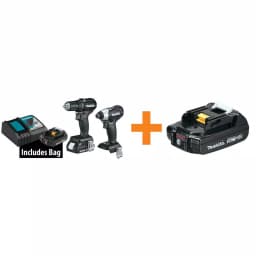 Makita 18V LXT Sub-Compact Brushless Cordless 2-Piece Combo Kit with Bonus 2.0Ah Battery thumbnail 1