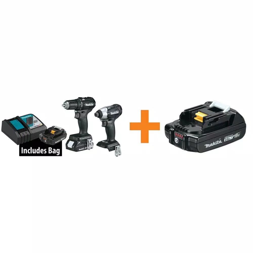 Makita 18V LXT Sub-Compact Brushless Cordless 2-Piece Combo Kit with Bonus 2.0Ah Battery