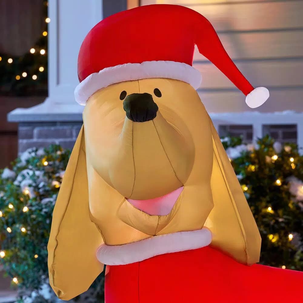Airblown 4 ft. Inflatable Dachshund with Santa Outfit Airblown Holiday Decoration
