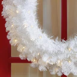 Home Accents Holiday Home Holiday Accents 30 in. Uptown Pre-Lit LED Artificial Christmas Wreath, 50 Warm White Micro Dot Lights thumbnail 4