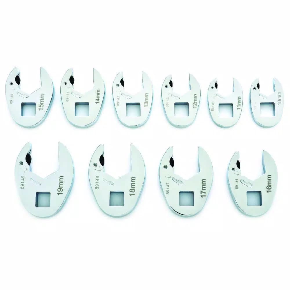 GearWrench 10-Piece Metric Ratcheting Crowfoot Wrench Set