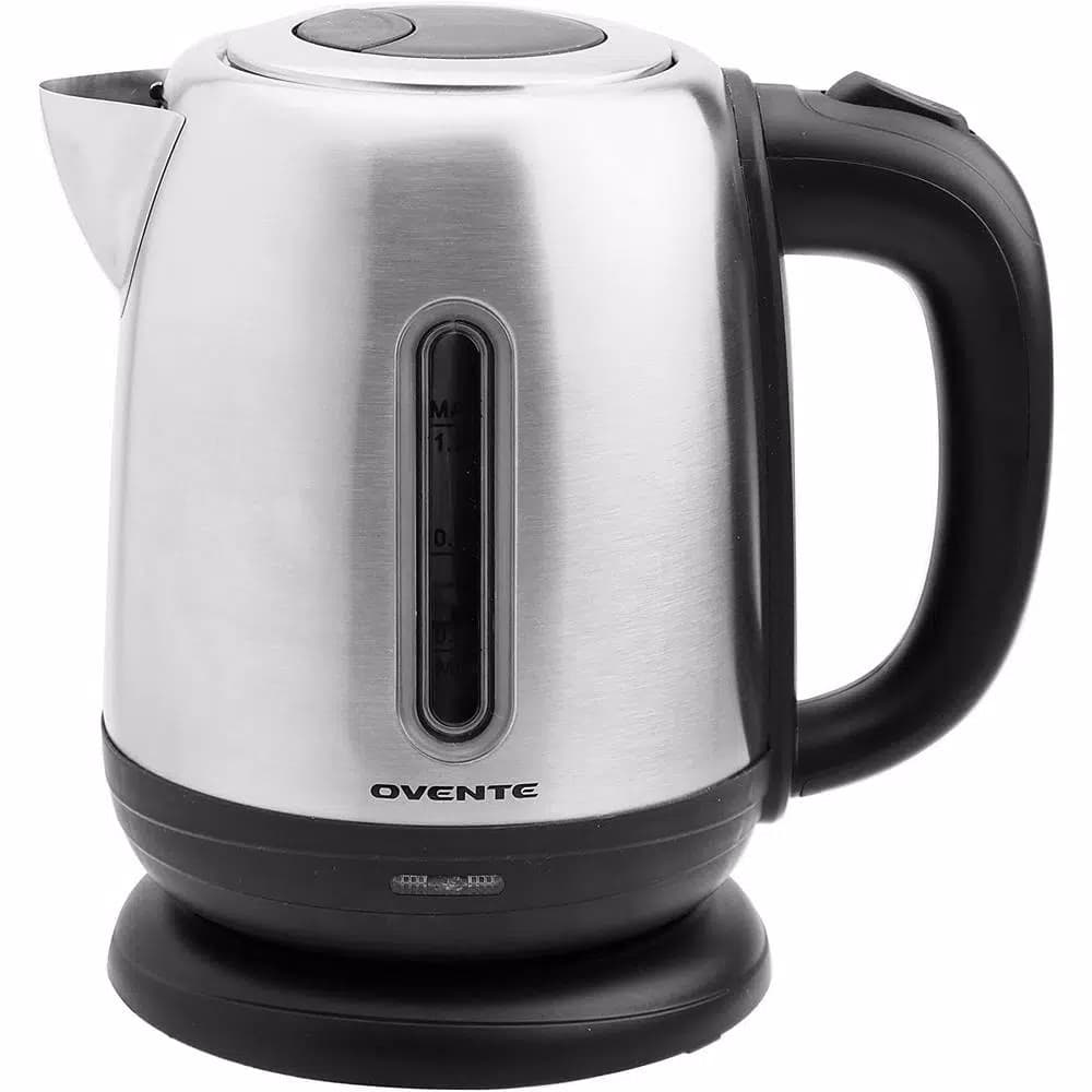 Ovente 1.2L Stainless Steel Electric Kettle, 1100W BPA-Free Rapid Boil Kettle with Auto Shut-Off