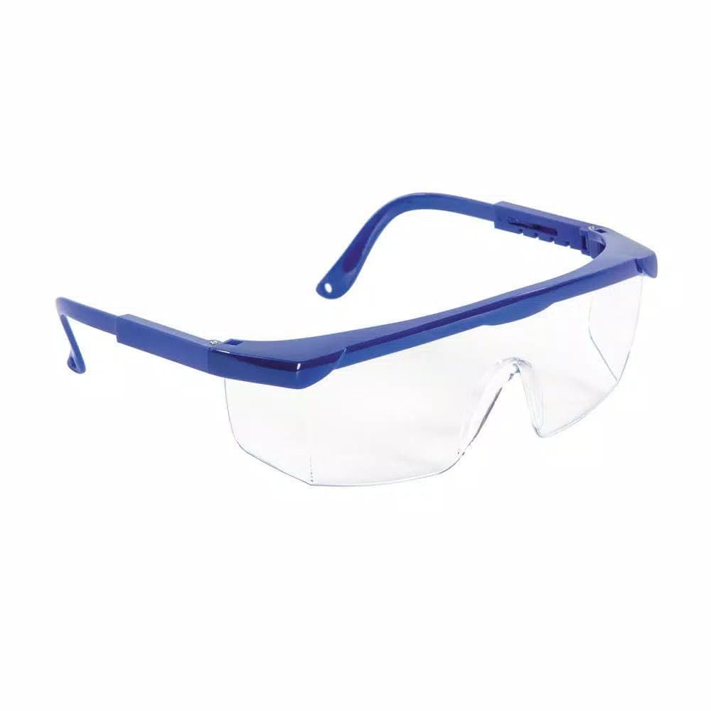 Sun Joe Protective Safety Glasses with Adjustable Frame and Clear Polycarbonate Lenses, Blue